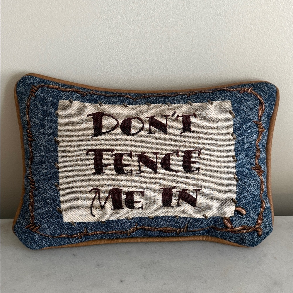 Rustic Blue and Brown Accent Pillow